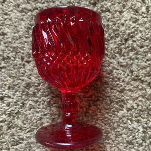 LG Wright Ruby Red Jersey Swirl Ruby Water Goblet